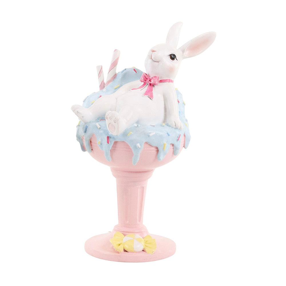 Decoratiune iepure Binky pe inghetata, verde/roz, 21 cm - COOKSHOP SPECIALS