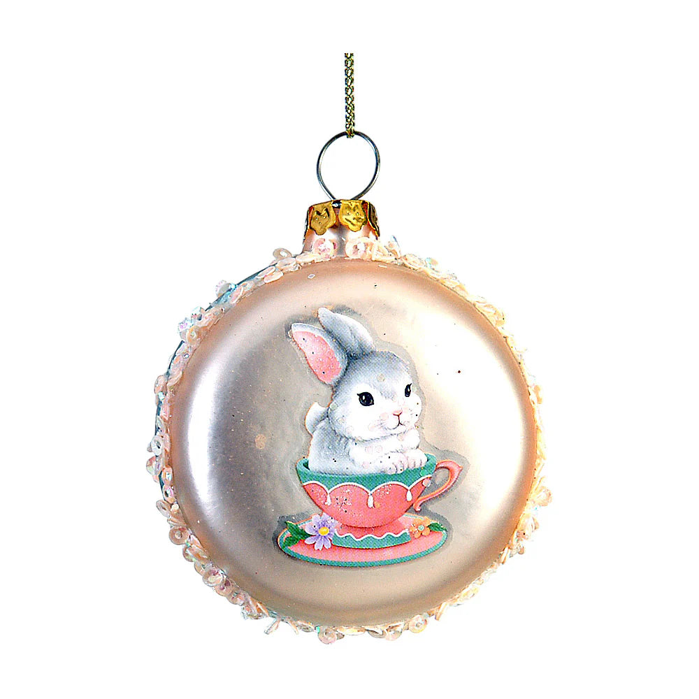 Decoratiune macaron iepure, ivoar, 5 cm - COOKSHOP SPECIALS