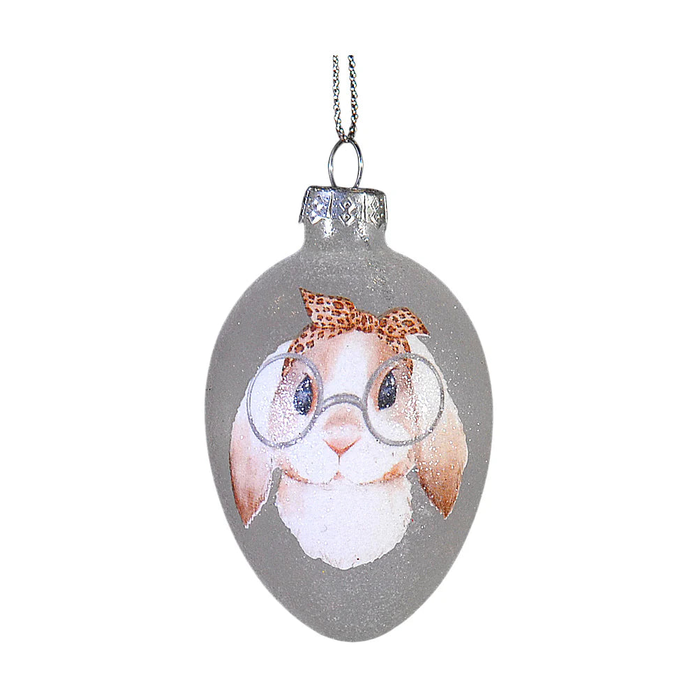 Decoratiune ou iepure cu ochelari si funda, 7 cm - COOKSHOP SPECIALS
