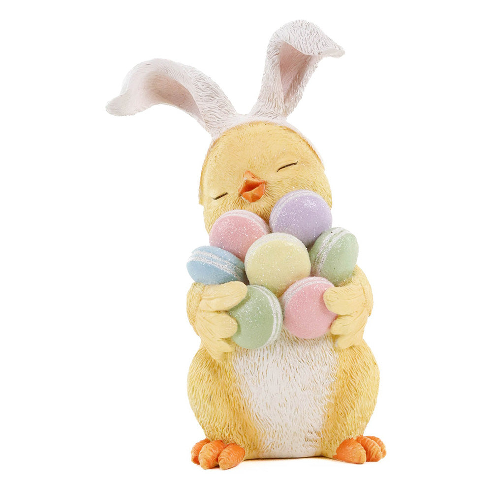 Decoratiune pui Hazel cu macarons, galben, 20 cm - COOKSHOP SPECIALS