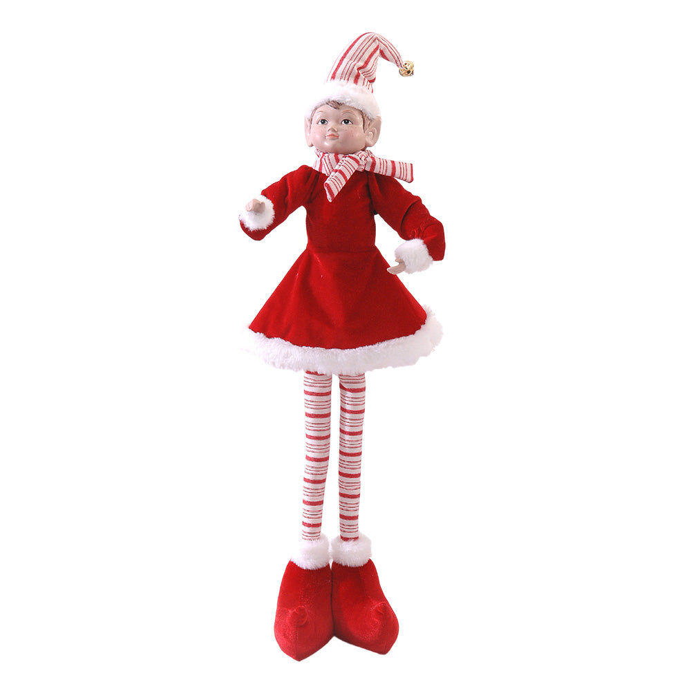 Decoratiune Spiridus Tinsel, rosu/alb, 85 cm - COOKSHOP SPECIALS