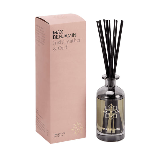 Difuzor esenta parfumata cu betisoare, 150 ml, Irish Leather & Oud, Classic - MAX BENJAMIN