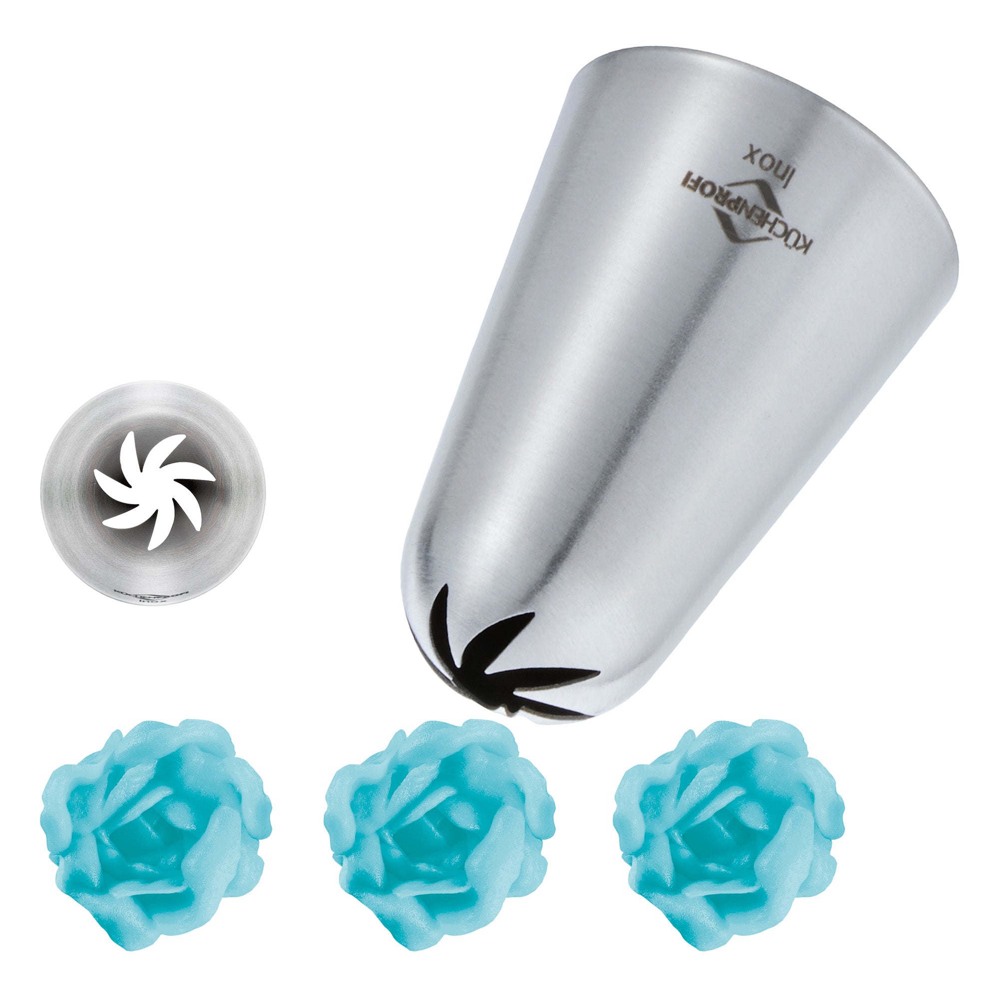Dui in forma de trandafir, 14 mm, inox, Bake - KUCHENPROFI