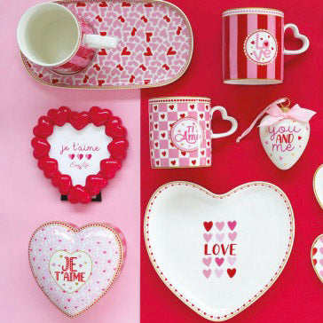 Set cana si farfurie din portelan, Heart - COOKSHOP SPECIALS