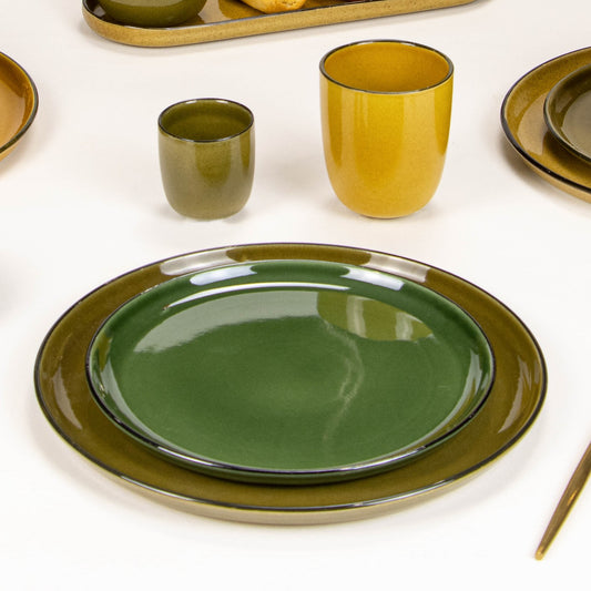 Farfurie ceramica pentru desert, 22 cm, Citrino Green - VILLACER