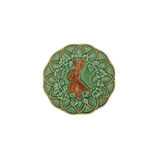 Farfurie pentru paine si unt, ceramica, 15.5 cm, Hare Bosque - Bordallo Pinheiro