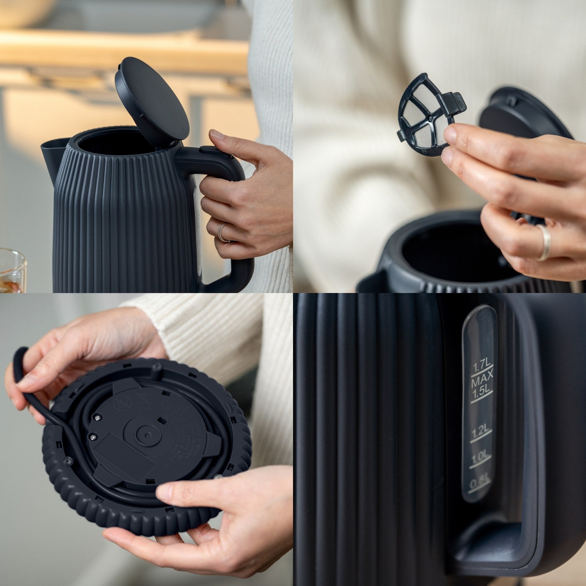 Fierbator electric, antracit, 1.7 L, Sous Chef - GUZZINI