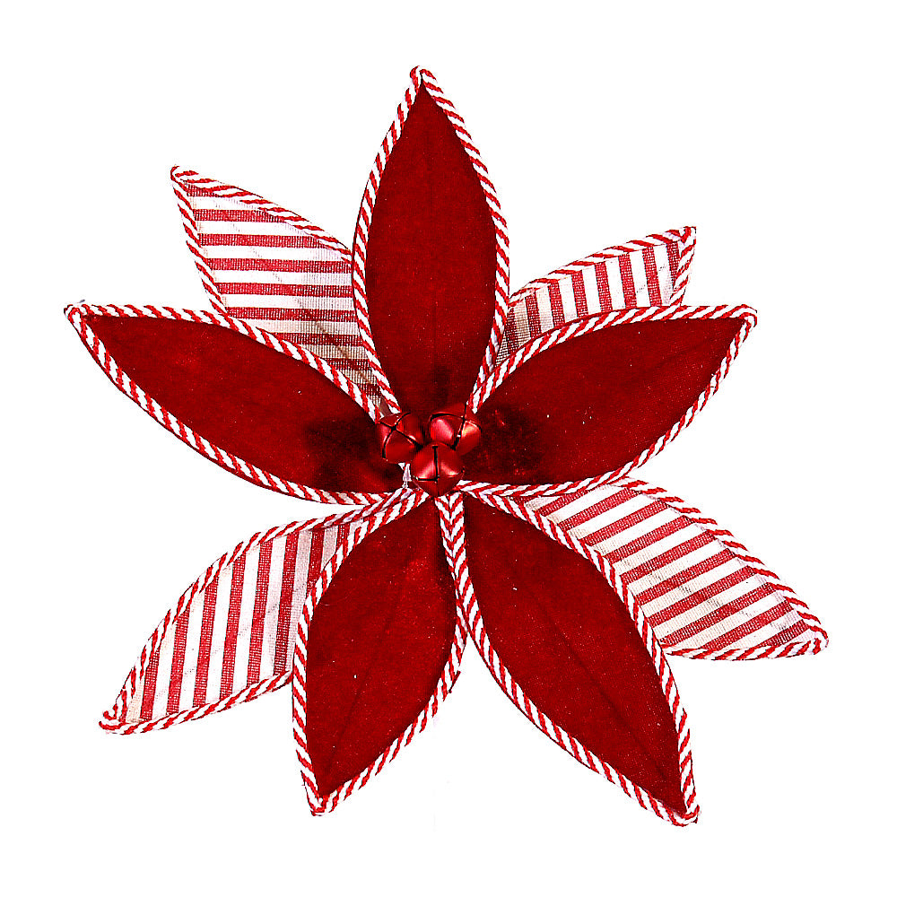 Floare decorativa Craciunita Peppermint, rosu/alb, 50 cm - COOKSHOP SPECIALS