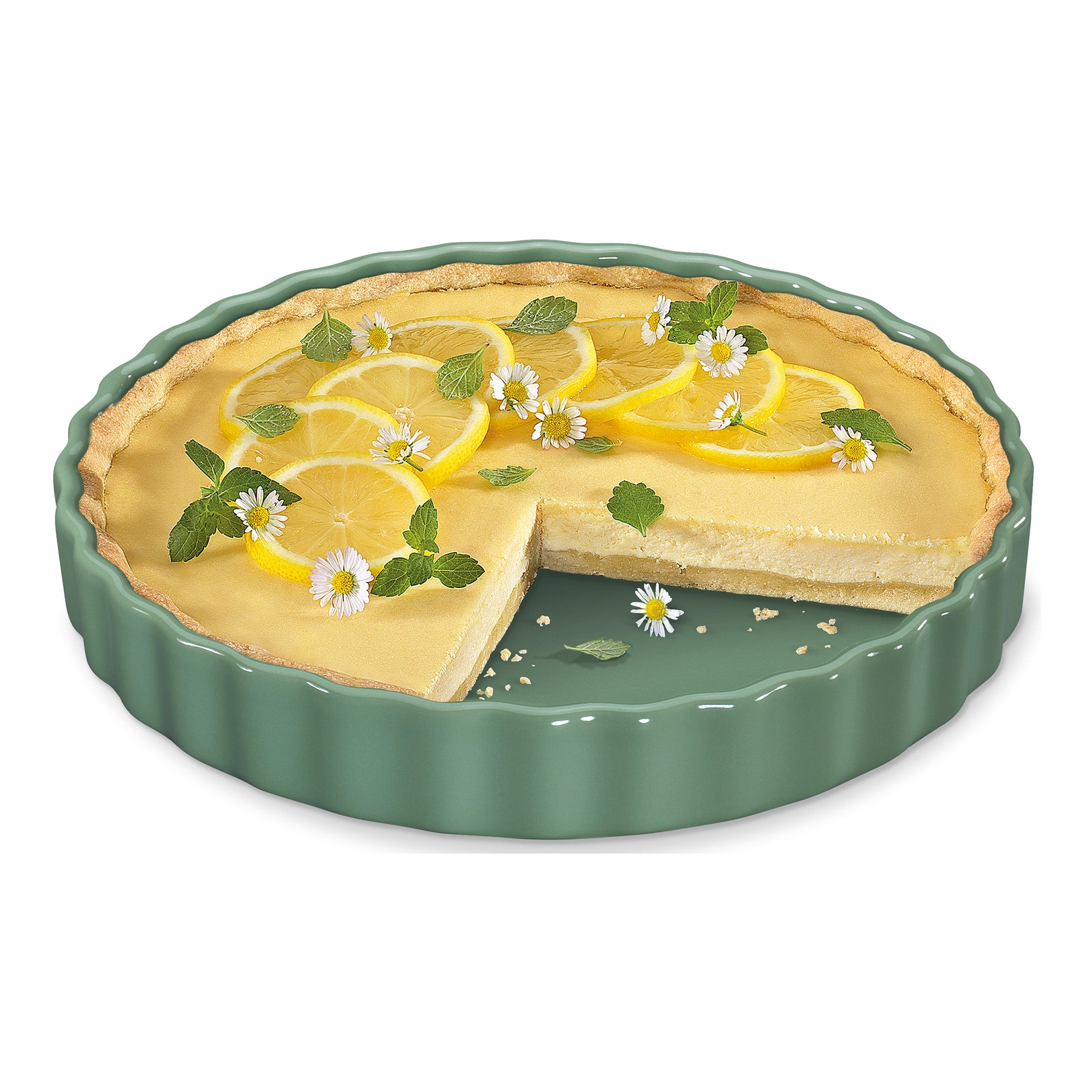 Forma ceramica pentru tarta, verde, 28 cm, Porto - KUCHENPROFI