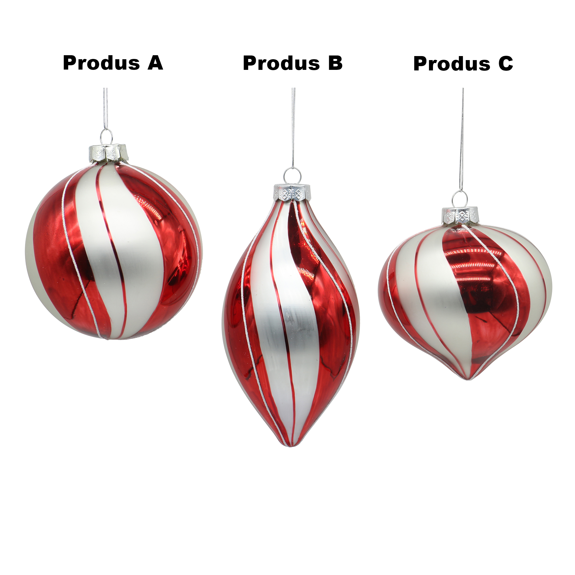 Glob decorativ, Candy Swirl, rosu, 10 cm - SIMONA'S COOKSHOP - Image 1