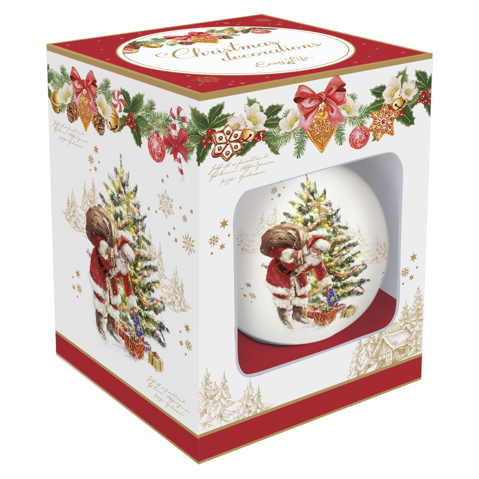 Glob decorativ din portelan, 7 cm, Christmas Memories - EASY LIFE