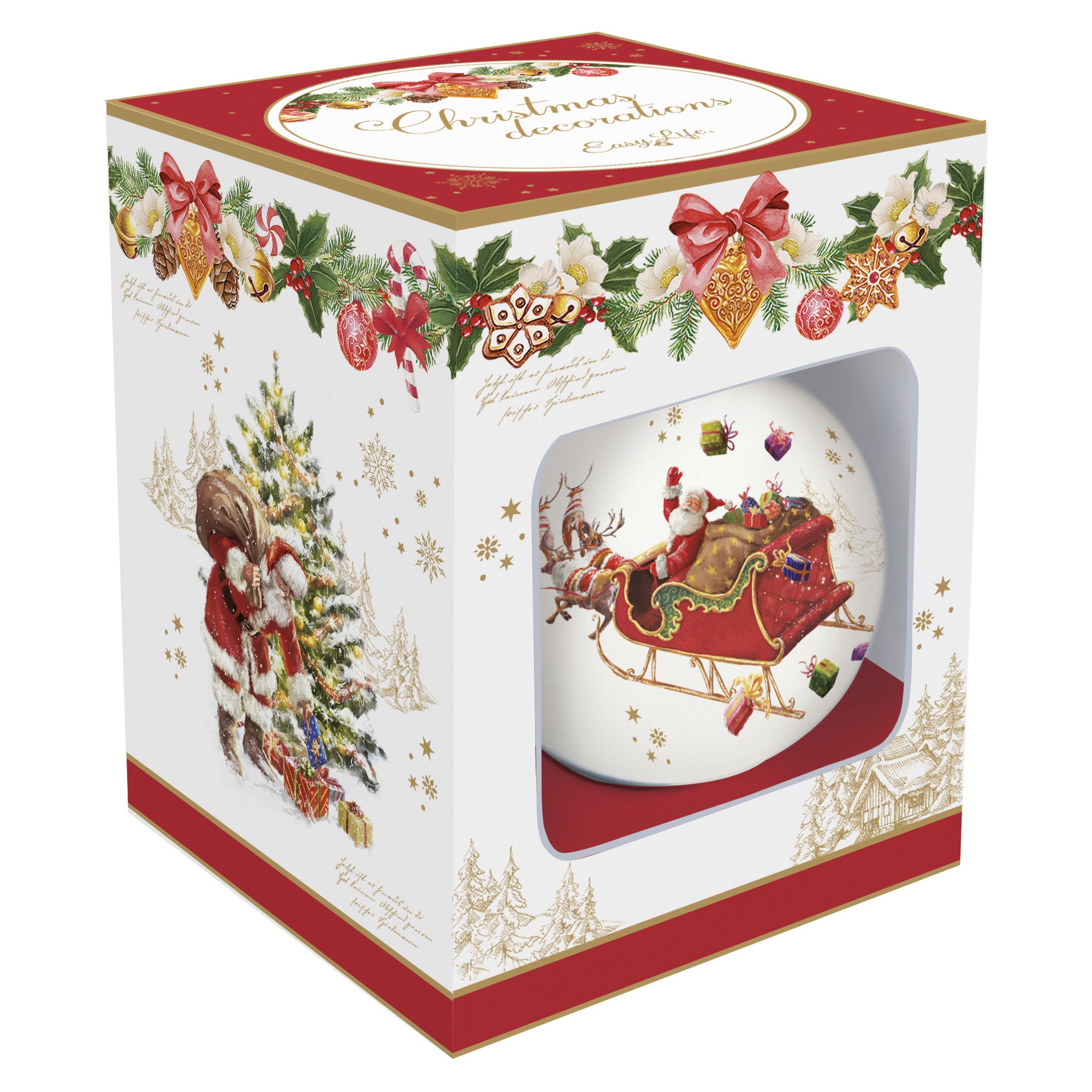 Glob decorativ din portelan, 7 cm, Christmas Memories - EASY LIFE