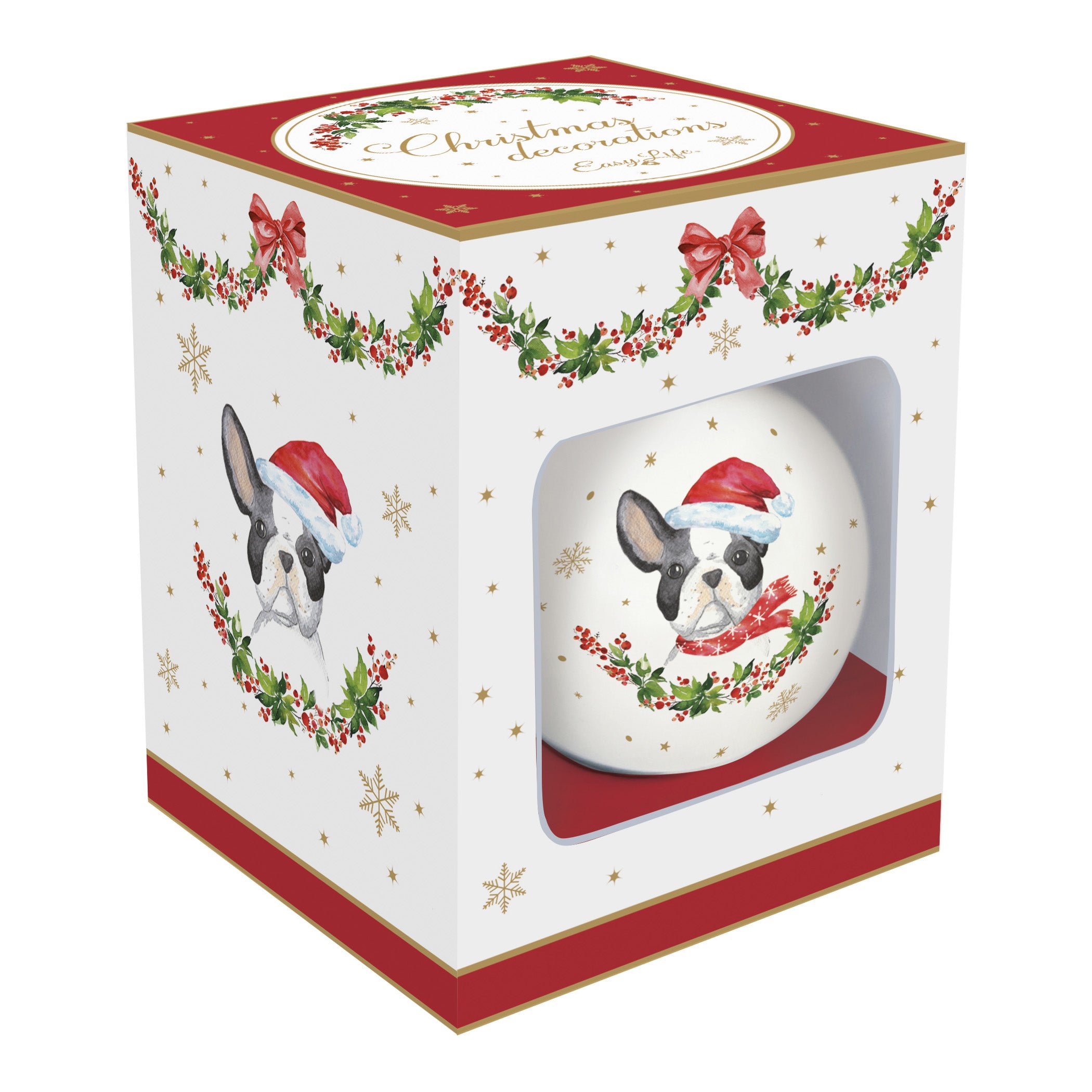 Glob decorativ din portelan, 7 cm, Christmas Dogs - COOKSHOP SPECIALS