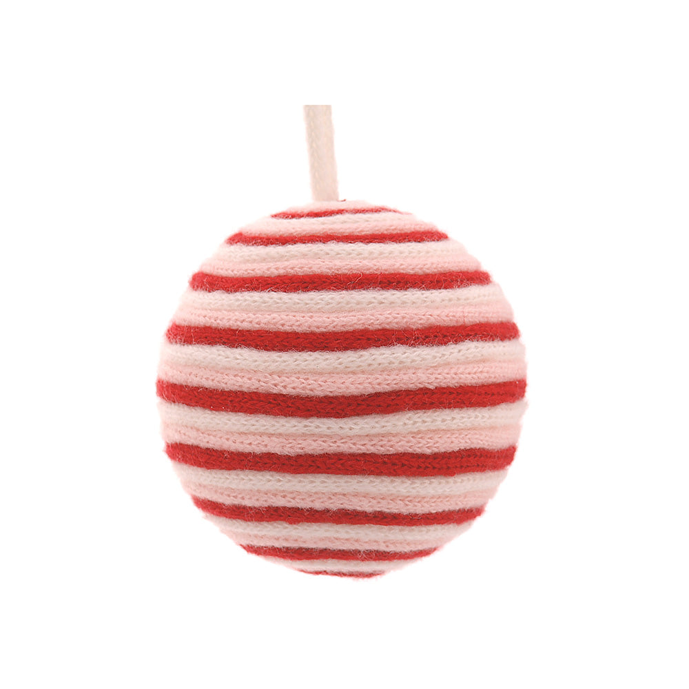 Glob decorativ Fuzzy, rosu/alb, 11 cm - COOKSHOP SPECIALS