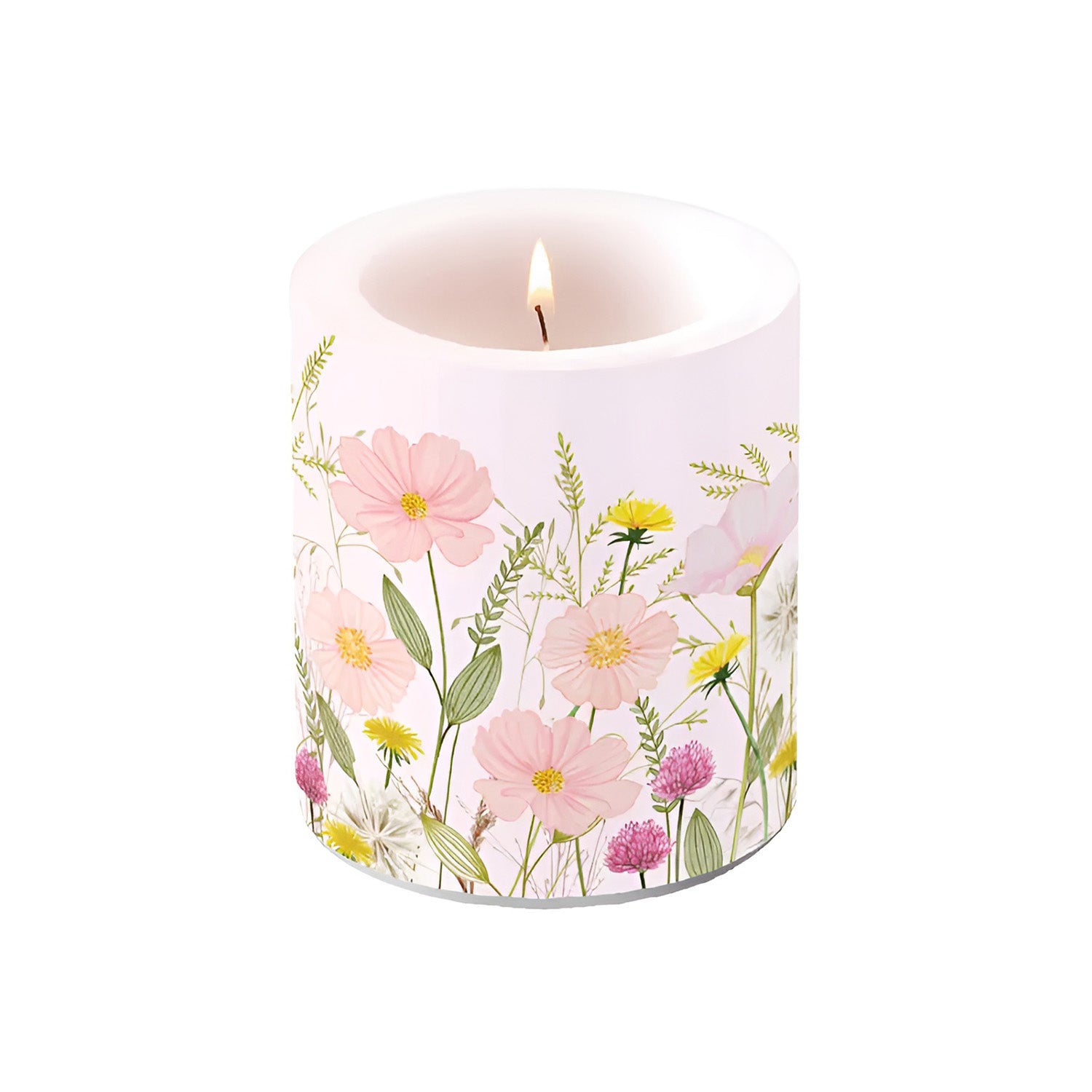 Lumanare decorativa, 9 cm, Pastel Flowers Pink - AMBIENTE