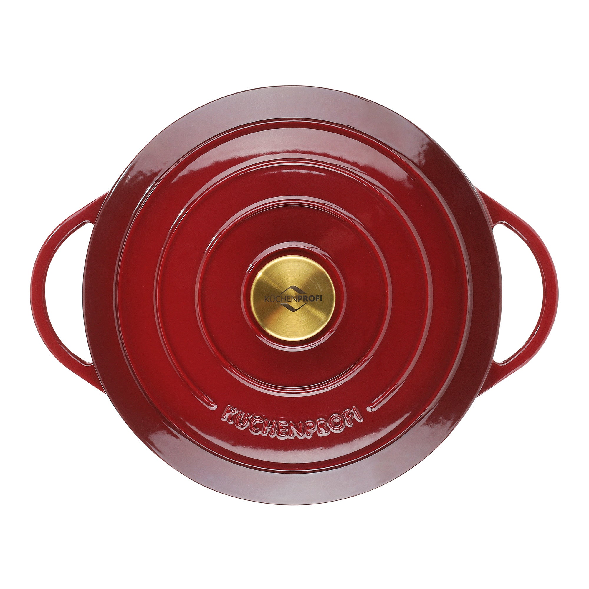 Oala din fonta, cu capac, bordo, 24 cm, Provence - KUCHENPROFI