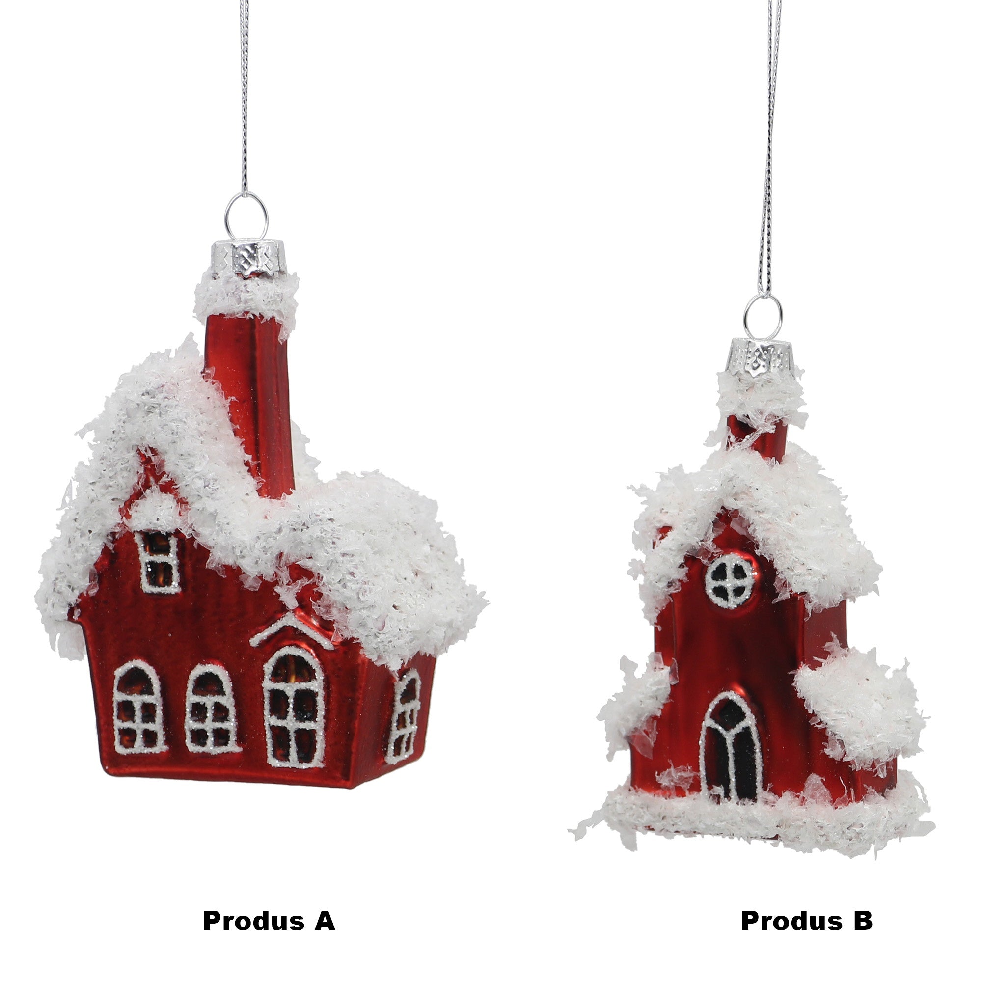 Ornament Casuta, rosu/alb, 13 cm - SIMONA'S COOKSHOP - Image 1