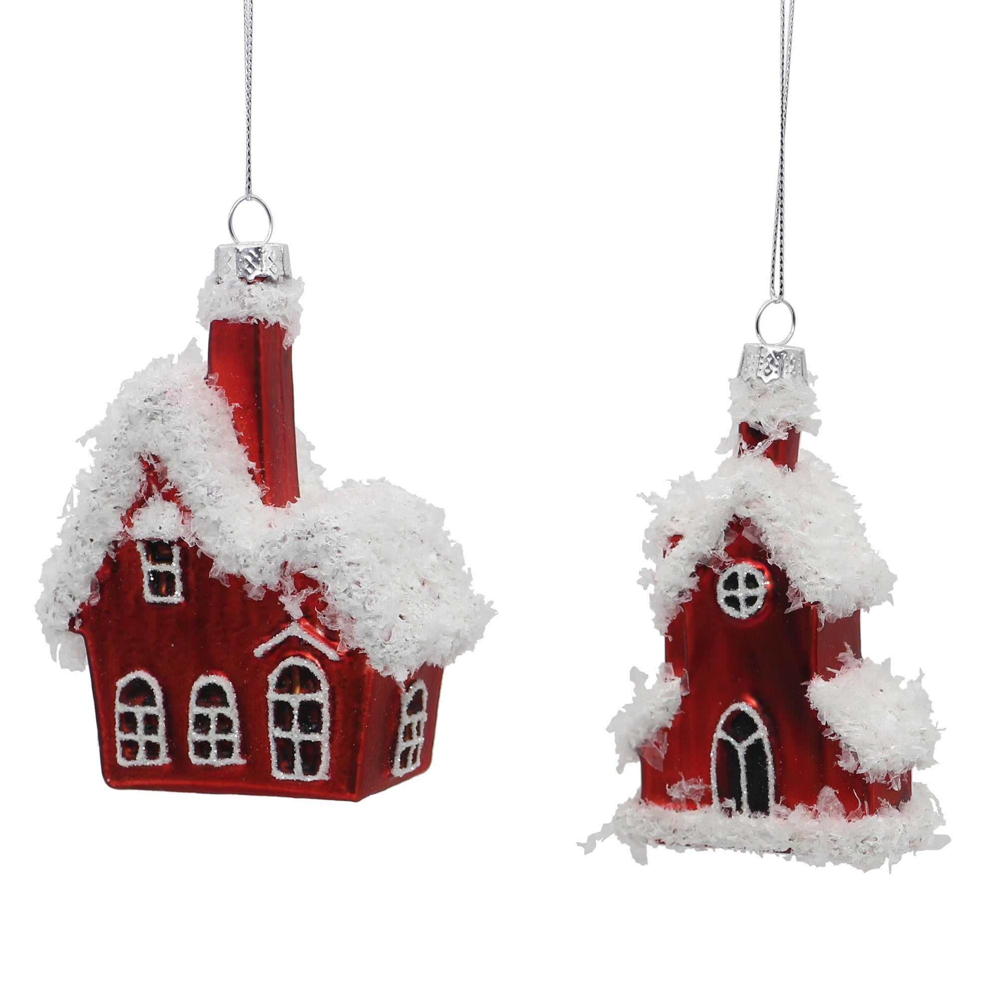 Ornament Casuta, rosu/alb, 13 cm - COOKSHOP SPECIALS
