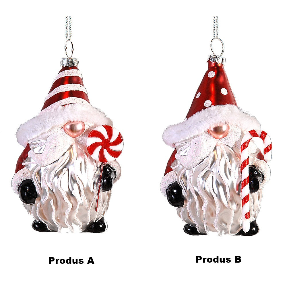 Ornament Gnom Peppermint, rosu/alb, 12 cm - SIMONA'S COOKSHOP - Image 1
