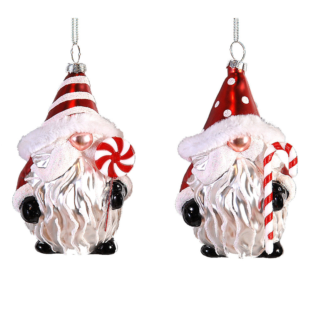Ornament Gnom Peppermint, rosu/alb, 12 cm - COOKSHOP SPECIALS