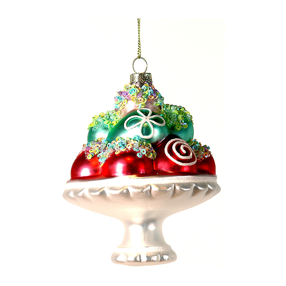 Ornament pentru brad, Prajituri pe platou cu picior, 13 cm - COOKSHOP SPECIALS