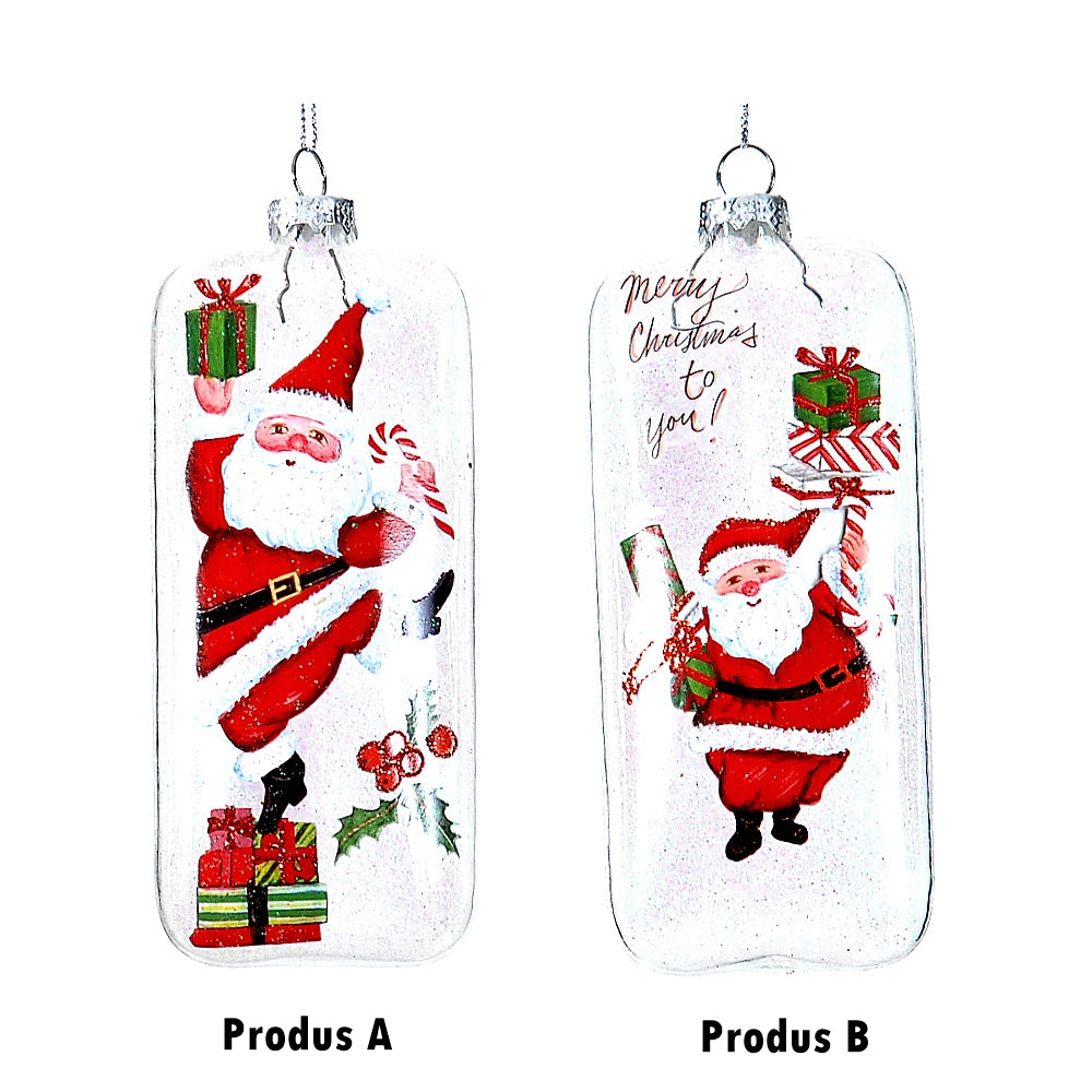 Ornament plat pentru brad, Santa, rosu/alb, 15 cm - COOKSHOP SPECIALS