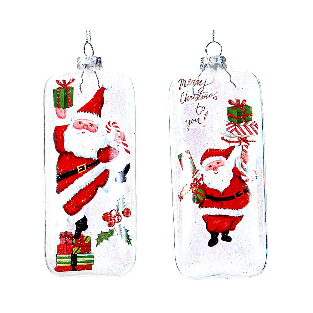 Ornament plat pentru brad, Santa, rosu/alb, 15 cm - COOKSHOP SPECIALS
