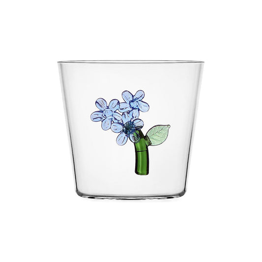 Pahar pentru apa, Light Blue Flower, 8 cm, Botanica - designer Alessandra Baldereschi - ICHENDORF