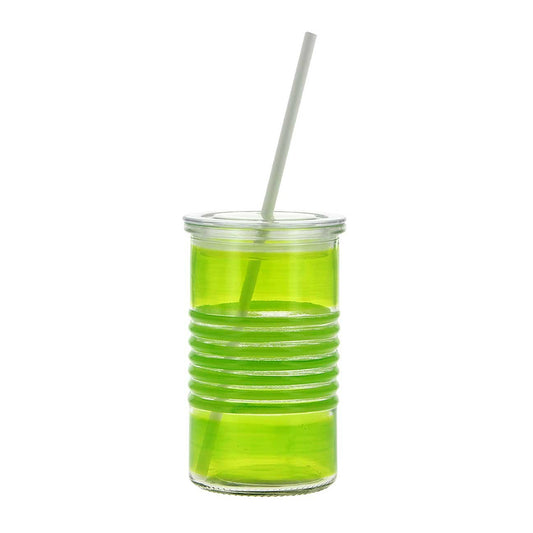 Pahar din sticla cu pai, 440 ml, verde, Jolla - COOKSHOP SPECIALS