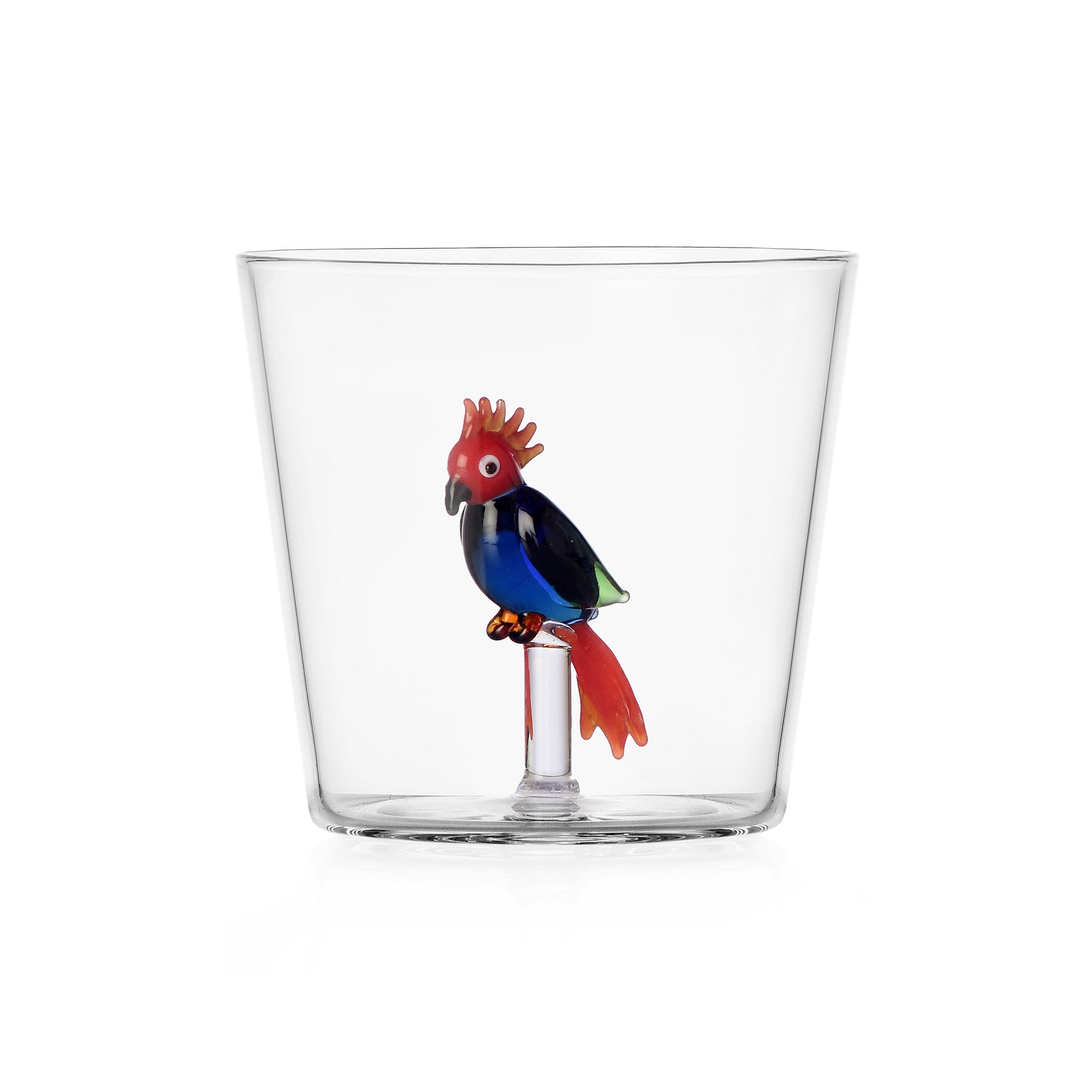 Pahar pentru apa, 8 cm, Red/Blue Cockatoo, Talking Trees by Alessandra Baldereschi - ICHENDORF