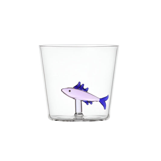 Pahar pentru apa, sardina roz, 8 cm, Marine Garden - designer Alessandra Baldereschi - ICHENDORF