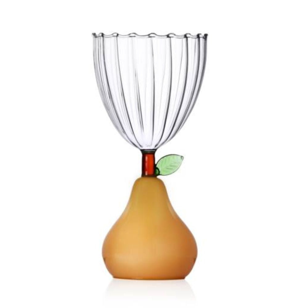 Pahar pentru vin, cu picior para, Dull Yellow, Fruits and Flower - designer Alessandra Baldereschi - ICHENDORF