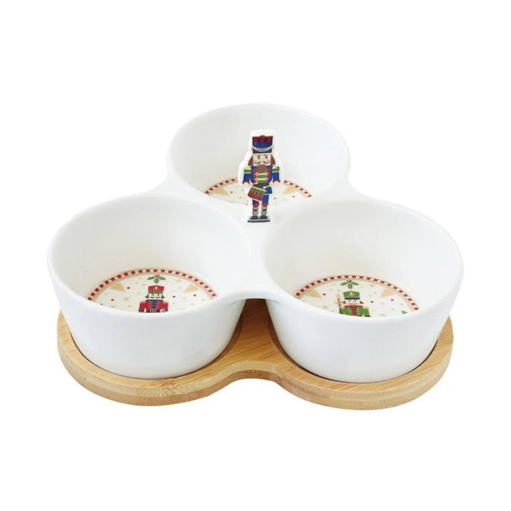Platou aperitiv cu suport din bambus, 20.5 x 17 cm, Nutcracker - COOKSHOP SPECIALS