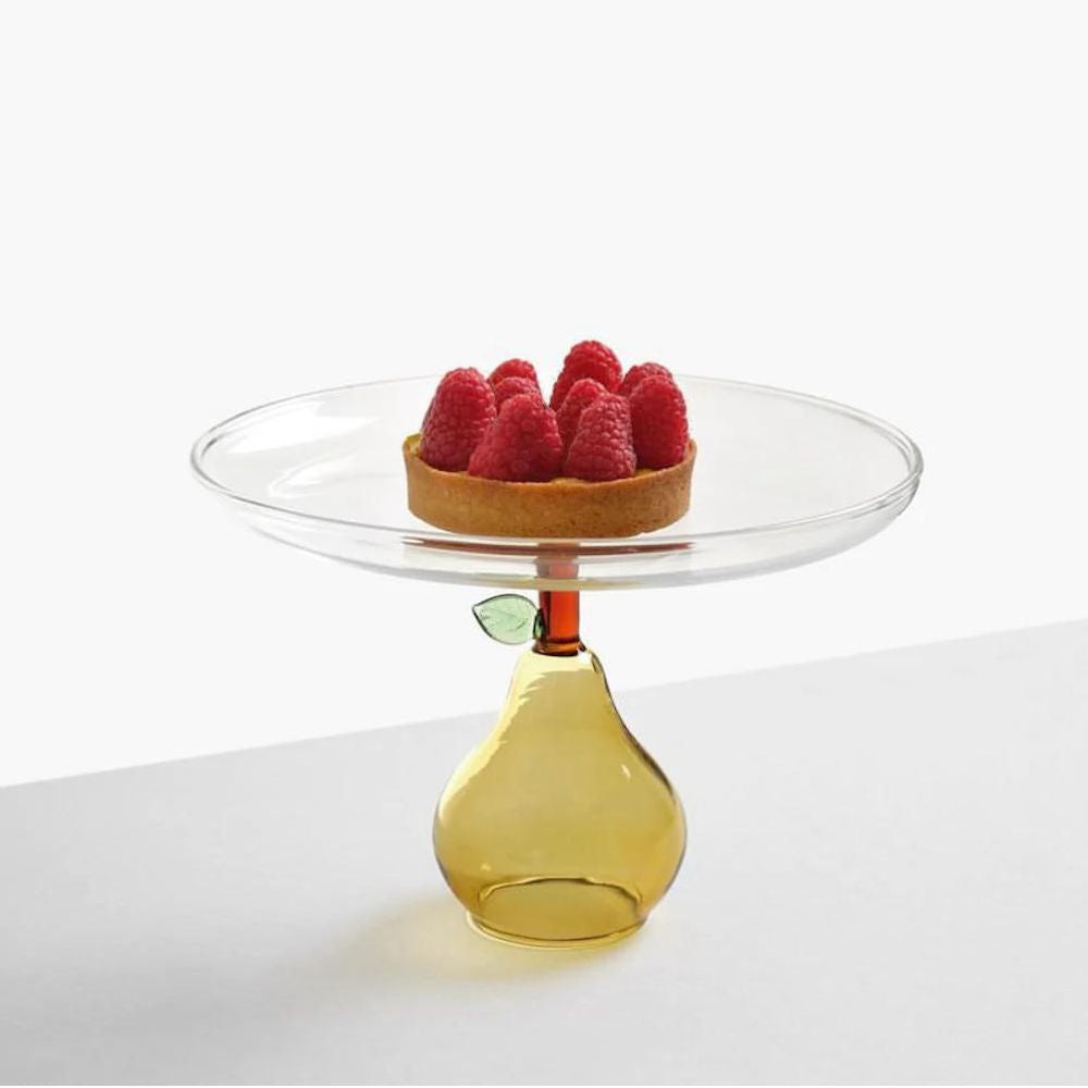 Platou cu picior para, Yellow, Fruits and Flower - designer Alessandra Baldereschi - ICHENDORF - Image 1