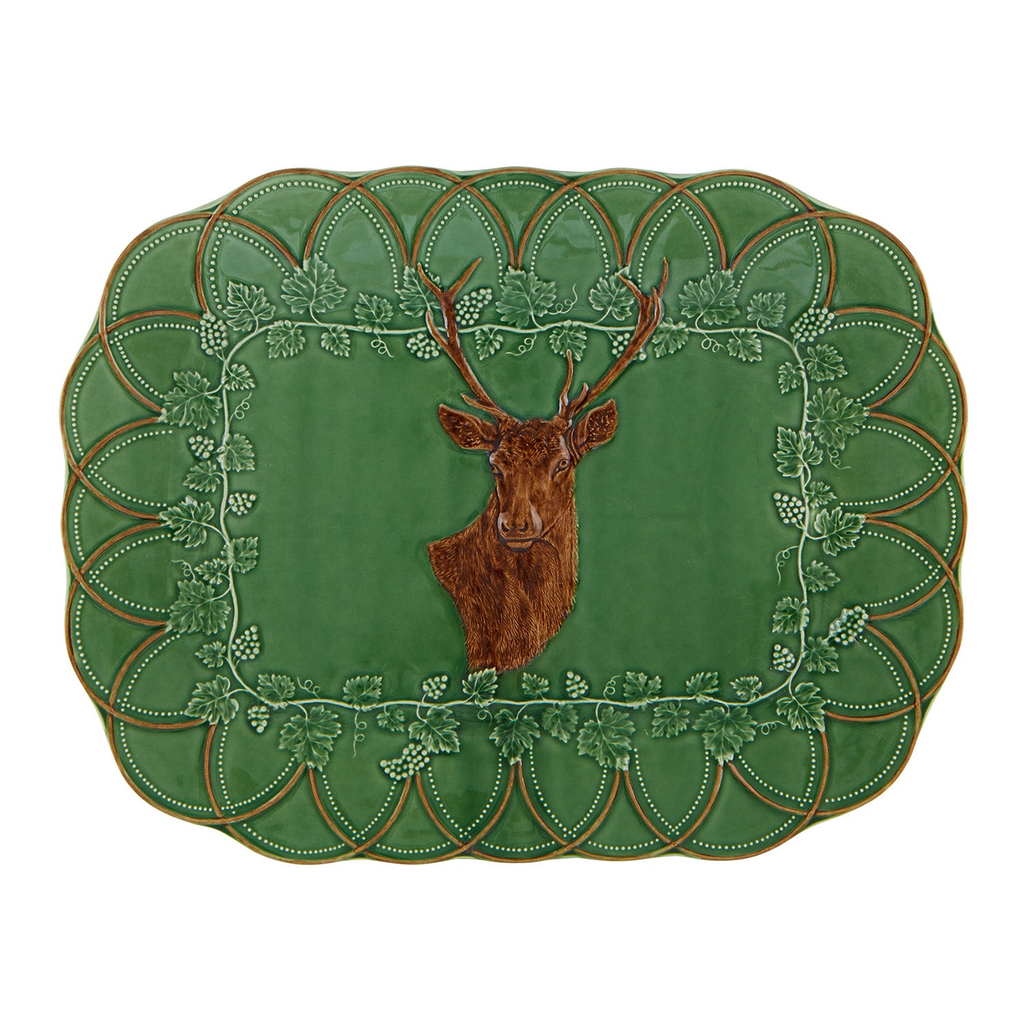 Platou din ceramica, 48 cm, Deer Bosque - BORDALLO PINHEIRO