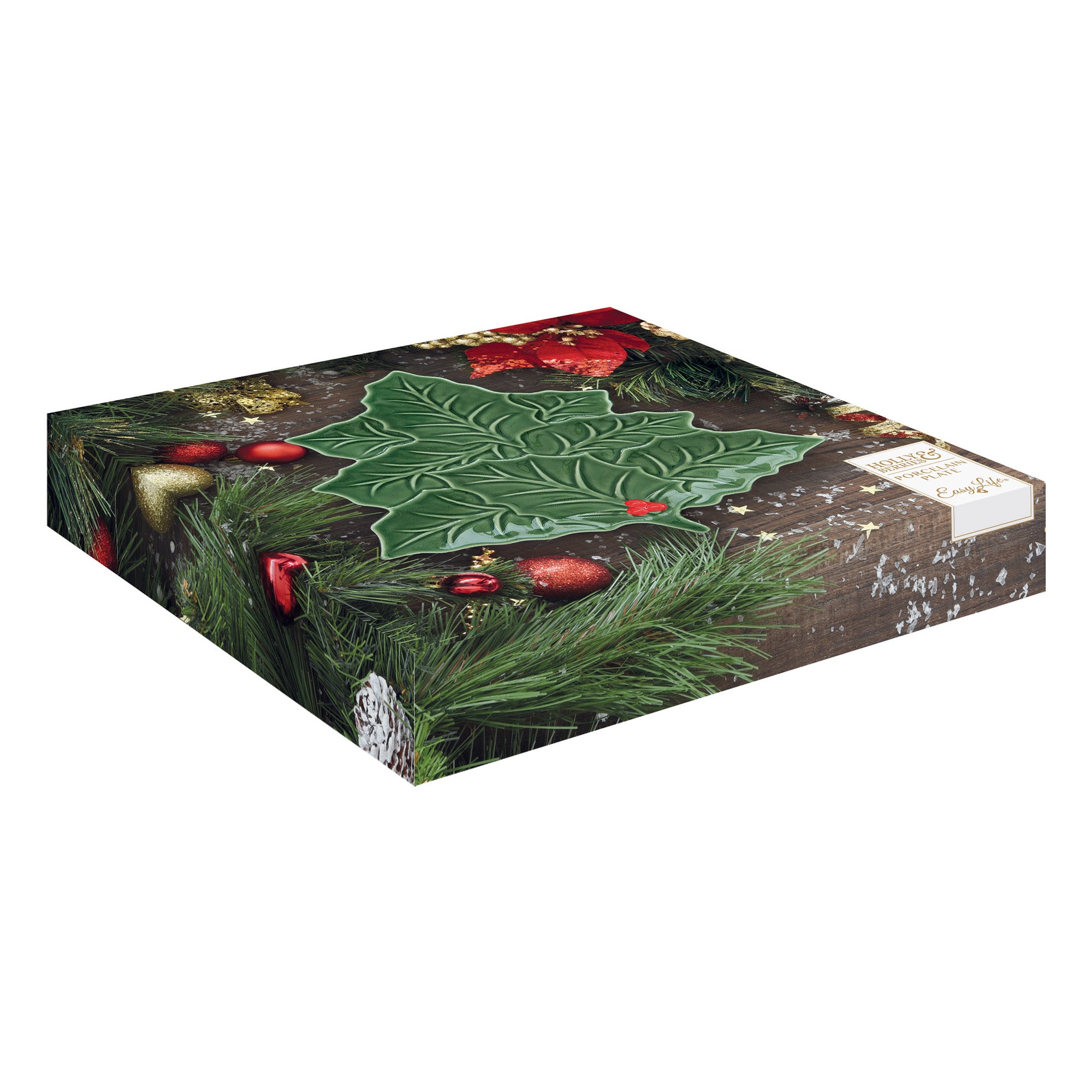 Platou din portelan, 22 x 22 cm, Holly & Berries - SIMONA'S COOKSHOP - Image 1