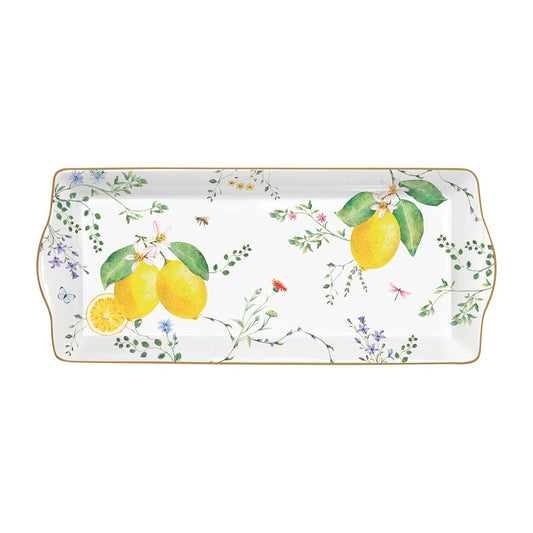 Platou din portelan, 35x15 cm, Fleurs Citrons - SIMONA'S COOKSHOP