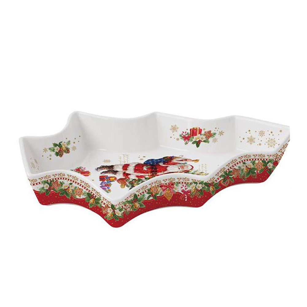 Platou din portelan in forma de brad, 28.5x21.5 cm, Christmas Memories - COOKSHOP SPECIALS