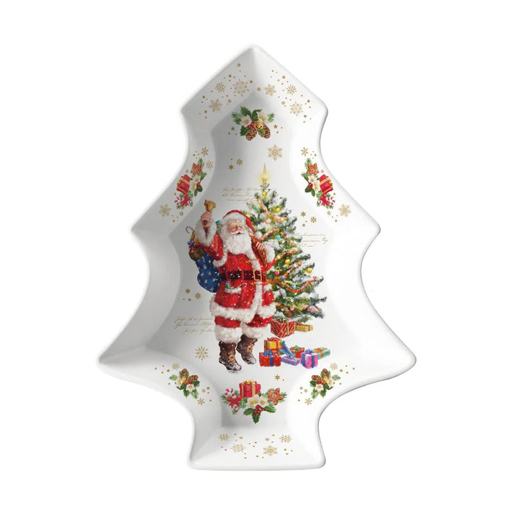 Platou din portelan in forma de brad, 28.5x21.5 cm, Christmas Memories - COOKSHOP SPECIALS
