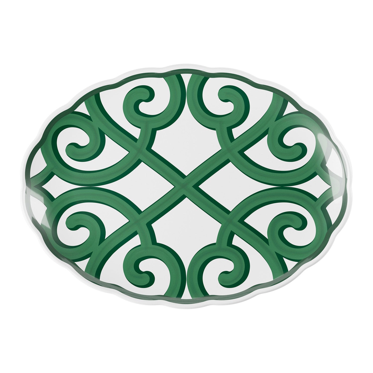 Platou oval, melamina, verde, 51x38 cm, Harmonia - GUZZINI