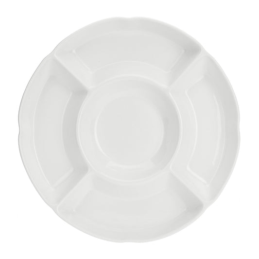 Platou pentru aperitiv cu 5 sectiuni, 31 cm, Convivio - LA PORCELLANA BIANCA