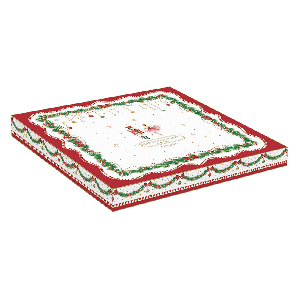 Platou pentru tort cu spatula, 32 cm, Magie Noel - SIMONA'S COOKSHOP - Image 2