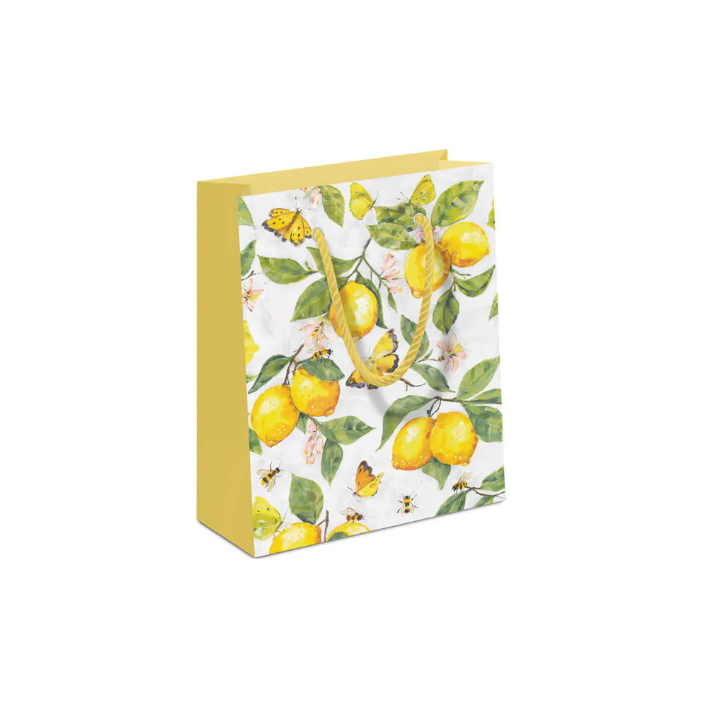 Punga de cadou, 22x17 cm, Fresh Lemons White - AMBIENTE