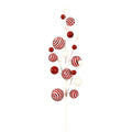 Ramura decorativa cu bile Peppermint, rosu/alb - COOKSHOP SPECIALS