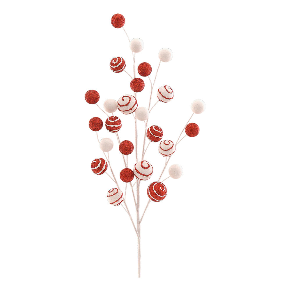 Ramura decorativa Globes, rosu/alb, 84 cm - COOKSHOP SPECIALS