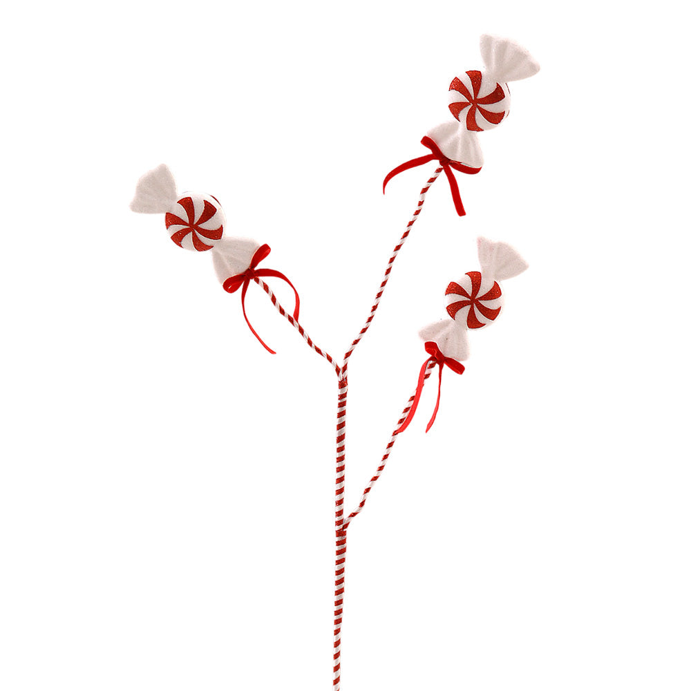 Ramura decorativa Starlight Mints, rosu/alb, 73 cm - COOKSHOP SPECIALS