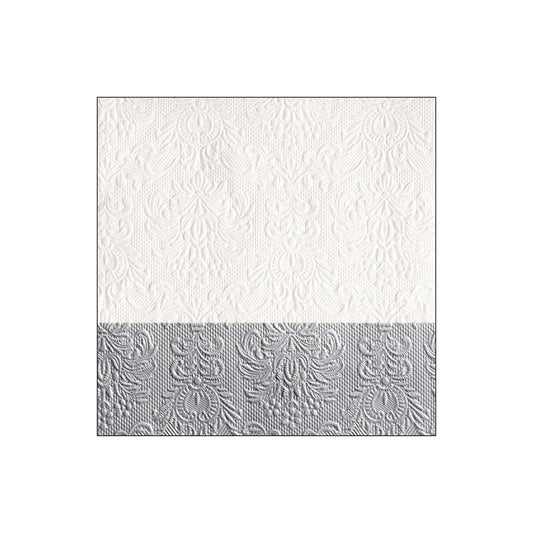 Servetele de masa, 15 buc, 25x25 cm, Elegance Dip Silver - AMBIENTE