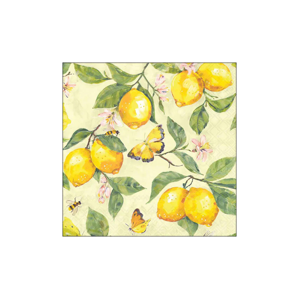 Servetele de masa, 20 buc, 25x25 cm, Fresh Lemons Yellow - AMBIENTE