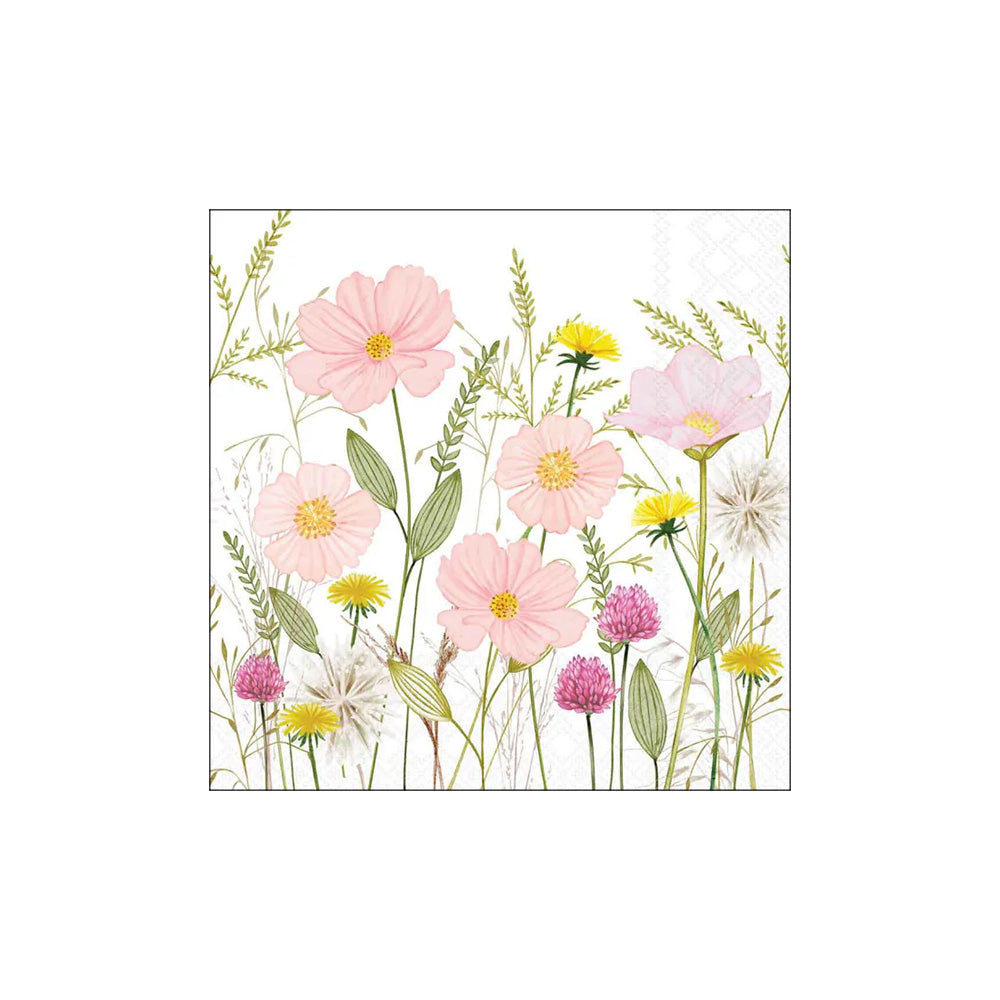 Servetele de masa, 20 buc, 25x25 cm, Pastel Flowers White - AMBIENTE