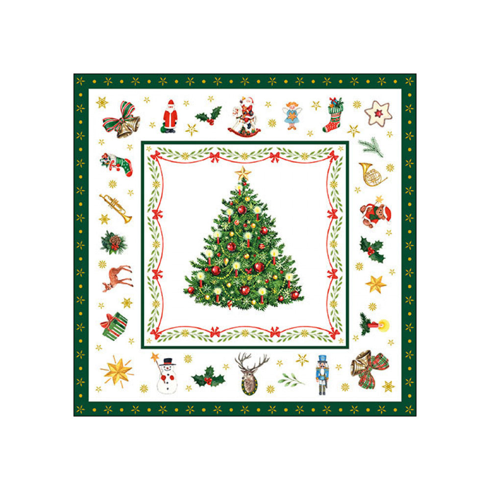 Servetele de masa, 20 buc, 33x33 cm, Christmas Evergreen White - AMBIENTE